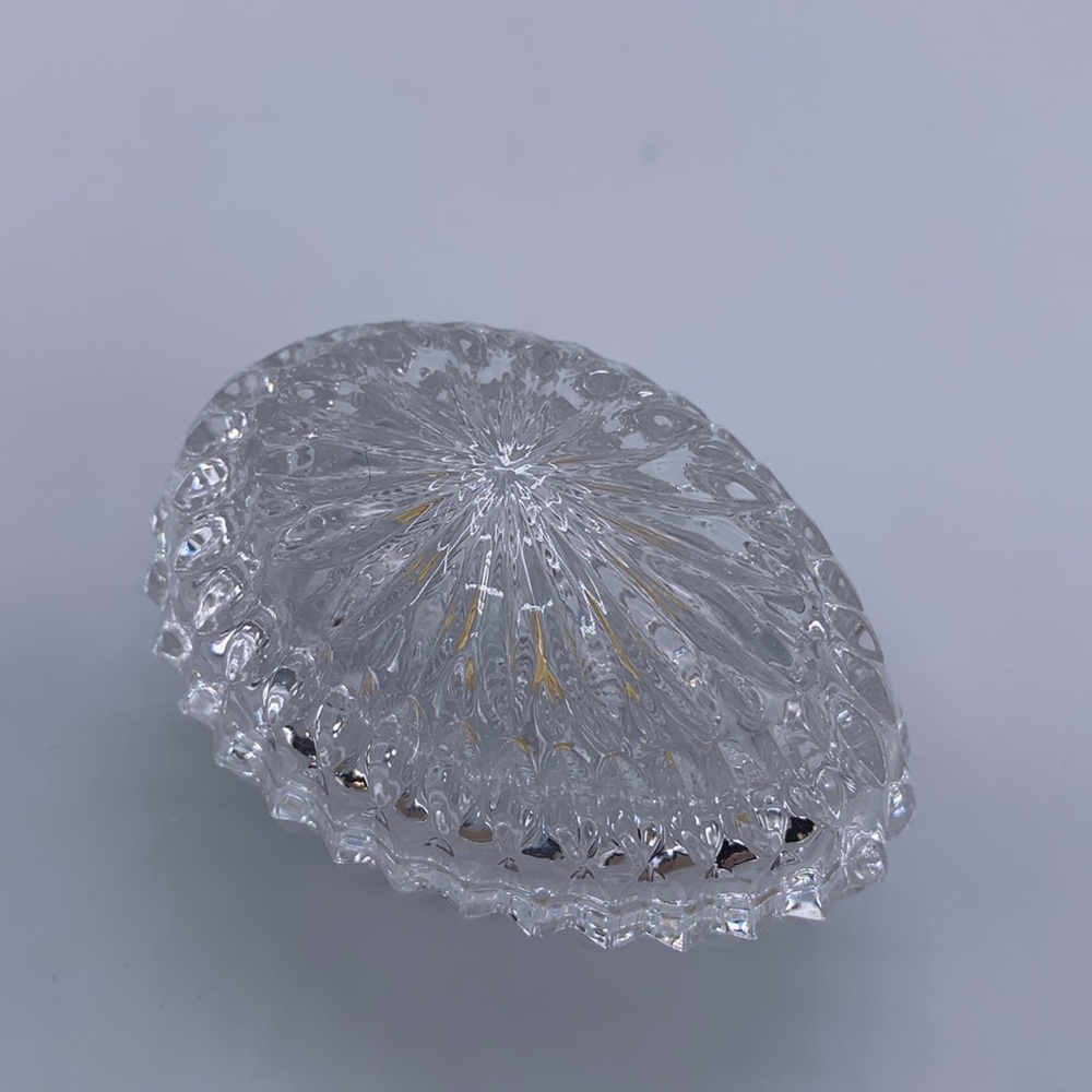 Vintage Nachtmann Bleikristall Crystal Jewelry Box Egg Trinket Box Germany